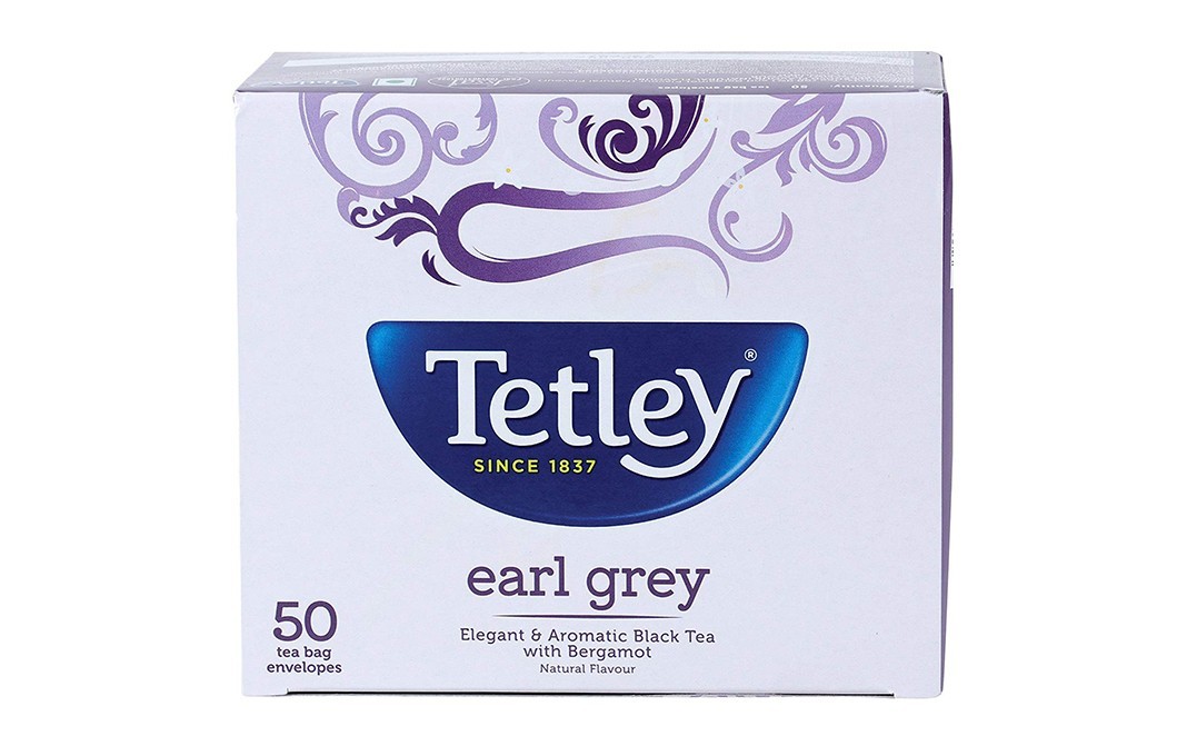 Tetley Earl Grey Elegant & Aromatic Black Tea with Bergamot   Pack  50 pcs
